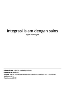 Integrasi Islam Dengan Sains: Perbandingan Antara Universitas Ummul ...